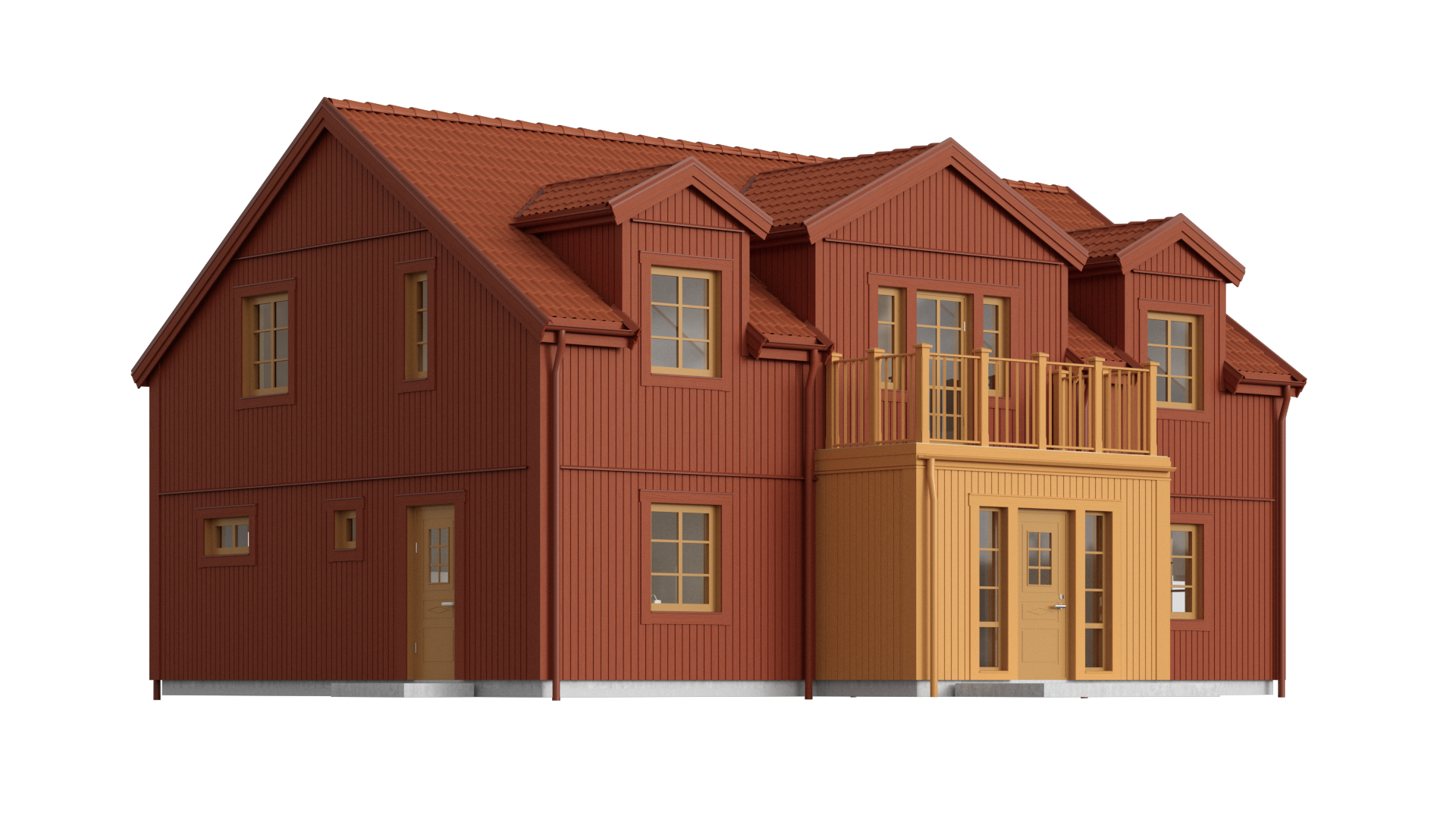 Ett rymligt 2plans hus med stora dramatiska fönsterpartier. Myresjöhus